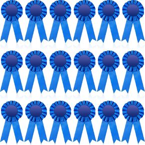 18 Pcs Blank Award Ribbon Rosette Ribbon Award Medals Make Your Own Place Ribbons Honorable Recognition Ribbons for DIY Classroom Party Accessory Classroom Science Fair Talent Show