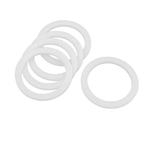 غسالات Uxcell PTFE المسطحة 45 مم OD 35 مم ID 2 مم حشية إغلاق بسمك لخرطوم مياه الصنبور، أبيض، عبوة من 5 قطع