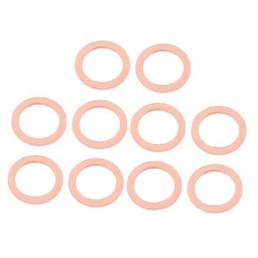 10 Pcs 10mm x 14mm x 1mm Flat Ring Copper Crush Washer Sealing Gasket Fastener