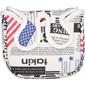 Golf Builder USA Stars and Stripes 2ball Magnet Golf Club Square Mallet Putter Head Cover for Center Shafts Putters