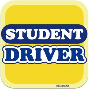 GEEKBEAR [توقيع] مغناطيس سيارة سائق الطالب - خط التوقيع - مربع 5.3 × 5.3 بوصة (2، أصفر) in Kuwait