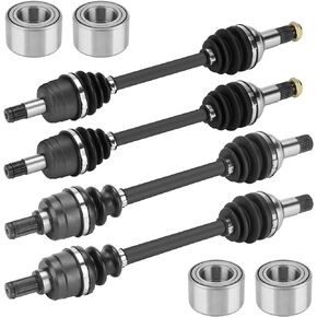 Front Rear Left and Right CV Axle shaft & Wheel Bearing Set for Yamaha Grizzly 550/EPS 2009-2014, Grizzly 700 2007-2013 - Full Set
