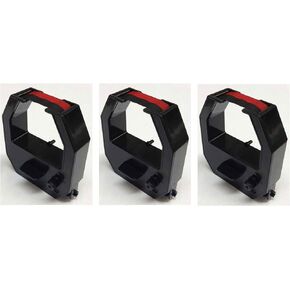 (3 Pack) Replacement Ribbon for uPunch HN3000 HN4000 FN1000 Time Clock, Also Fits uPunch HN1000 HN2000, Pyramid 2500 2650pro 3800, Nile 4500PP, 2 Color Black/Red Ink, Compatible by COMPUMATIC