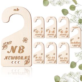 Baby Closet Dividers for Clothes Organizer, Set of 8 Hanger Closet Dividers for Newborn to 24 Months Size Clothes, Nursery Organization for Clothes
