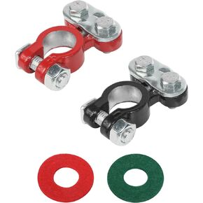 2PCS Battery Terminals,Car Accessories Cable Terminal Clamp Connectors,Anti Corrosion Car Battery Terminal Connectors Plated Top Terminal and Post Washer Set,Compatible With Cars,Trucks,Vans