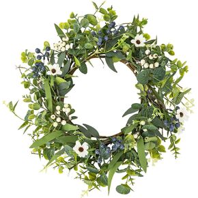 20'' Eucalyptus Wreaths for Front Door,Summer Wreaths for Front Door with Berries, Spring Wreath,All Seasons Wreaths for Front Door, Outdoor/Indoor Window Wall Porch Home Farmhouse Decor.