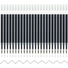 24 Pcs Retractable Black Gel Ink Refills, 0.5 mm Point Black Ink