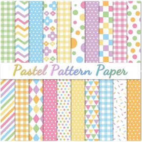 60 Sheets Easter Pastel Pattern Paper Spring Summer Scrapbook Paper Candy Color Double-Sided Collection Decorative Craft Paper For DIY Card Making Junk Journal Decor, 5.5 x 8.3 Inch