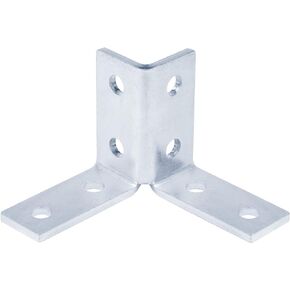 4 PCS 8 Hole Wing Shape Double Corner 90 Degree Fitting Connector Bracket Fitting for 1/2" Bolt in All 1-5/8" Strut Channel, Thickness 5.6mm