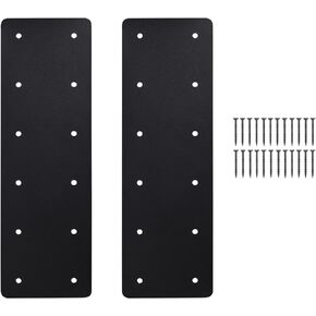 Straight Steel Plate,15.7"x5" Heavy Duty Flat Mending Plate with Powder Coated Pergola Brackets,Truss Bracket,Post to Beam Connectors Repair Bracket,I Shape Strap for Wood 6x6 Lumber…