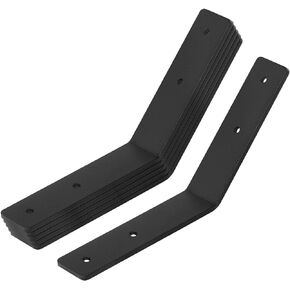 6 Pack Black Flush Inside 45-Degree Angle Bracket Steel Tie Plate for Post Beam Connectors, 5-7/8" L x 1-5/8" W Heavy Duty Corner Braces 135 Degree Angle Knee Braces, 6 Guage Inside Butt Joint