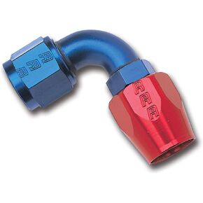 RUSSELL/EDEL 610170 Red/Blue Anodized Aluminum -8AN 90-Degree Hose End