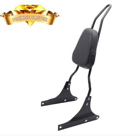 Sissy Bar Backrest Compatible For Harley Davidson Heritage Softail flstc Springer flsts (Black) 97-2017