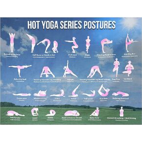 Large Bikram Yoga Poses Poster -Tapestry for Hot Yoga Decor – Beginners’ Guide Chart For Effective Yoga Exercise, Microfiber Material – Wall Decoration For Gym, Yoga Studio, Zen Room and Hot Yoga Dome