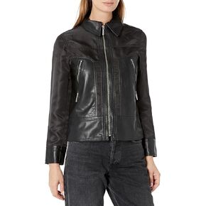 NIC+ZOE Women's Faux Leather Mix Jacket