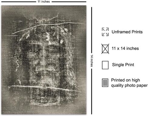 Jesus Wall Decor LARGE -11x14 Jesus Christ Shroud of Turin Poster - Catholic Gifts - Christian Wall Decor - Religious Wall Art - Priest Ordained Minister - Living Bedroom Home Decor - spiritual Gift in Saudi Arabia