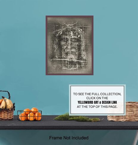 Jesus Wall Decor LARGE -11x14 Jesus Christ Shroud of Turin Poster - Catholic Gifts - Christian Wall Decor - Religious Wall Art - Priest Ordained Minister - Living Bedroom Home Decor - spiritual Gift in Saudi Arabia