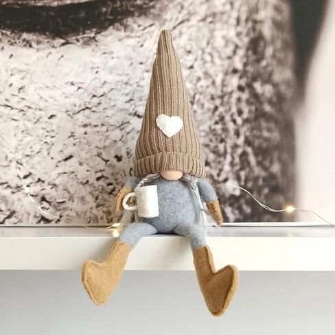 MALOKI 2 Pack Coffee Gnomes Plush Decor,Coffee Bar Decoration Gnome Handmade Swedish Tomte Gnomes Scandinavian Figurine Home Tiered Tray Decor,Coffee Theme Doll (B) in Saudi Arabia