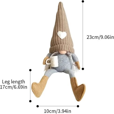 MALOKI 2 Pack Coffee Gnomes Plush Decor,Coffee Bar Decoration Gnome Handmade Swedish Tomte Gnomes Scandinavian Figurine Home Tiered Tray Decor,Coffee Theme Doll (B) in Saudi Arabia