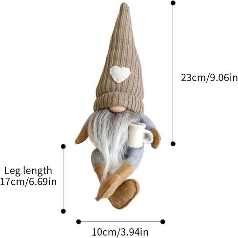 MALOKI 2 Pack Coffee Gnomes Plush Decor,Coffee Bar Decoration Gnome Handmade Swedish Tomte Gnomes Scandinavian Figurine Home Tiered Tray Decor,Coffee Theme Doll (B) in Saudi Arabia