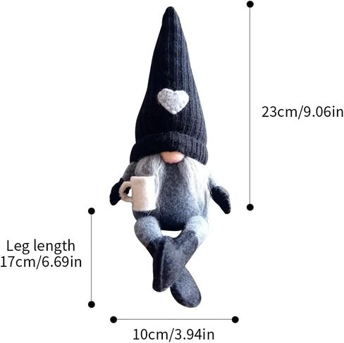 MALOKI 2 Pack Coffee Gnomes Plush Decor,Coffee Bar Decoration Gnome Handmade Swedish Tomte Gnomes Scandinavian Figurine Home Tiered Tray Decor,Coffee Theme Doll (B) in Saudi Arabia