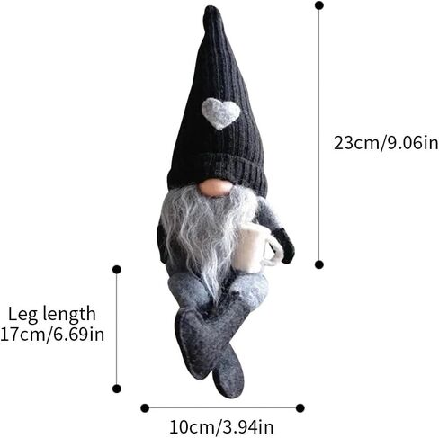 MALOKI 2 Pack Coffee Gnomes Plush Decor,Coffee Bar Decoration Gnome Handmade Swedish Tomte Gnomes Scandinavian Figurine Home Tiered Tray Decor,Coffee Theme Doll (B) in Saudi Arabia