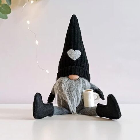 MALOKI 2 Pack Coffee Gnomes Plush Decor,Coffee Bar Decoration Gnome Handmade Swedish Tomte Gnomes Scandinavian Figurine Home Tiered Tray Decor,Coffee Theme Doll (B) in Saudi Arabia