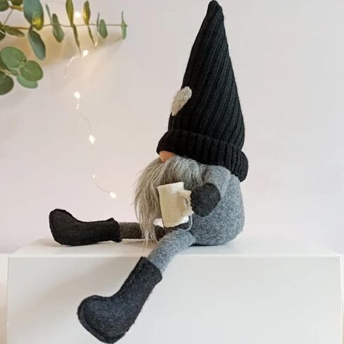 MALOKI 2 Pack Coffee Gnomes Plush Decor,Coffee Bar Decoration Gnome Handmade Swedish Tomte Gnomes Scandinavian Figurine Home Tiered Tray Decor,Coffee Theme Doll (B) in Saudi Arabia
