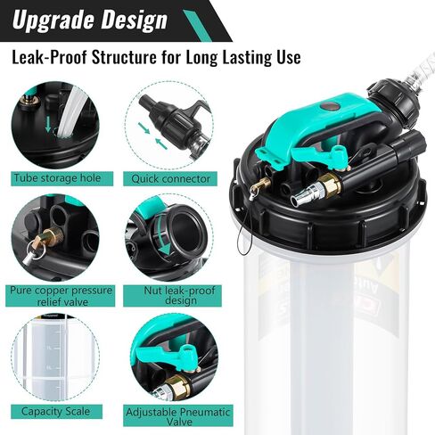 Manual Pneumatic Fluid Extractor, Automotive Oil Extractor Pump Oil Vacuum Changer with 5 Pcs Brake Bleeding Hose for Car, SUVs, Truck, Yachts (1.4 Gallon) in Saudi Arabia