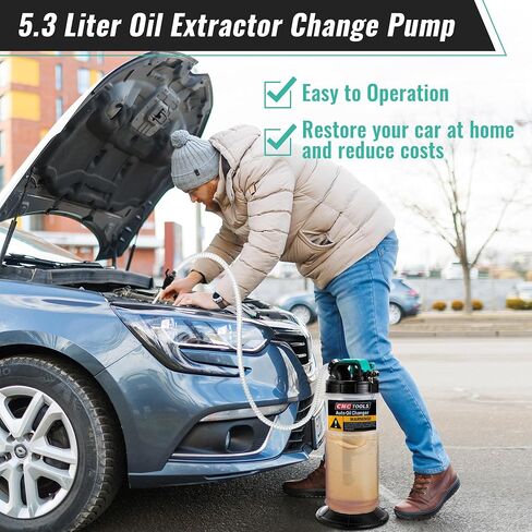 Manual Pneumatic Fluid Extractor, Automotive Oil Extractor Pump Oil Vacuum Changer with 5 Pcs Brake Bleeding Hose for Car, SUVs, Truck, Yachts (1.4 Gallon) in Saudi Arabia