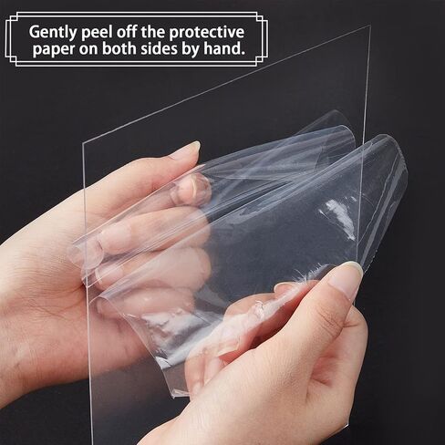 OLYCRAFT 20Sheet Clear Acrylic Sheet Panel Rectangle Transparent Acrylic Board PMMA Silce Moisture-Proof Plastic Board - A4 Size in Saudi Arabia