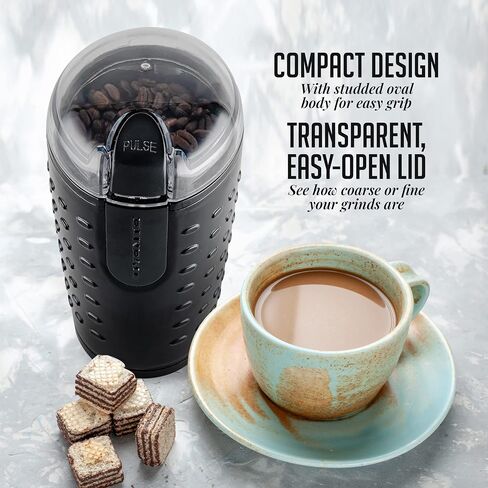 OVENTE 2 in 1 Brew Set with Electric Glass Hot Water Kettle 1.5 Liter with ProntoFill Technology + 2.5 Ounce Electric Grinder for Coffee, Spices, or Herbs, Red in Saudi Arabia