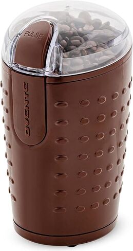 OVENTE 2 in 1 Brew Set with Electric Glass Hot Water Kettle 1.5 Liter with ProntoFill Technology + 2.5 Ounce Electric Grinder for Coffee, Spices, or Herbs, Red in Saudi Arabia
