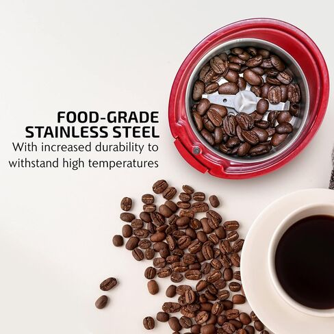 طقم تحضير 2 في 1 من OVENTE مع غلاية ماء ساخن زجاجية كهربائية سعة 1.5 لتر مع تقنية ProntoFill + مطحنة كهربائية 2.5 أونصة للقهوة أو التوابل أو الأعشاب، أحمر in Kuwait