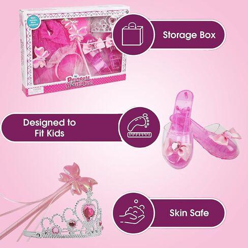 Liberty Imports Little Fairy Princess Wings Dress Up Pretend Role Play Costume Set with Tutu, Wand, Tiara, Shoes for Toddlers, Kids, Girls in Saudi Arabia