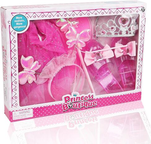 Liberty Imports Little Fairy Princess Wings Dress Up Pretend Role Play Costume Set with Tutu, Wand, Tiara, Shoes for Toddlers, Kids, Girls in Saudi Arabia