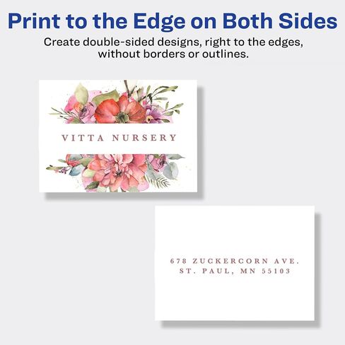 Avery Printable Rectangle Cards with Sure Feed Technology, 2.5" x 3.5", Matte White Cardstock, Print-to-the-Edge, Laser/Inkjet Cards, 150 Total in Kuwait