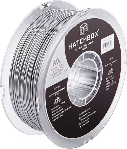 HATCHBOX Paint-Free ABS 3D Printer Filament, Dimensional Accuracy +/- 0.03 mm, 1 kg Spool, 1.75 mm, Silver in Saudi Arabia
