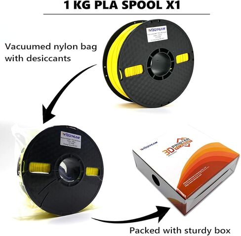 WISDREAM Yellow Second Generation Moisture-Activated Flexible Filament 2.0, MA Filament, Flexible Filament for AMS Multicolor Printing, 1.75mm,1KG (2.2lbs),Compatible with Most FDM Printer in Saudi Arabia