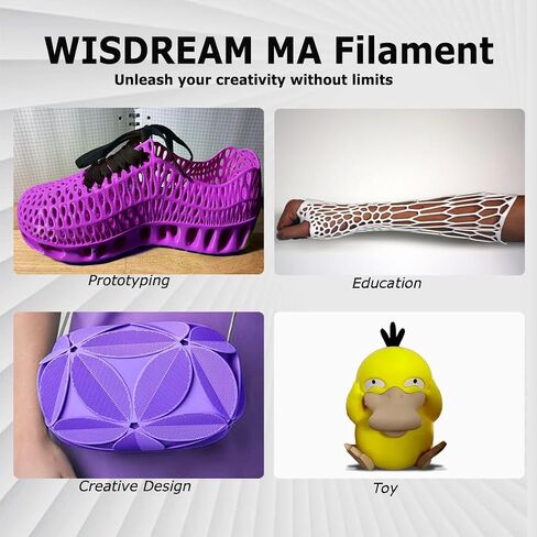 WISDREAM Yellow Second Generation Moisture-Activated Flexible Filament 2.0, MA Filament, Flexible Filament for AMS Multicolor Printing, 1.75mm,1KG (2.2lbs),Compatible with Most FDM Printer in Saudi Arabia