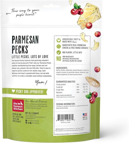 The Honest Kitchen Parmesan Pecks: Chicken, Parmesan & Cranberry Recipe, 8 oz Bag in Saudi Arabia
