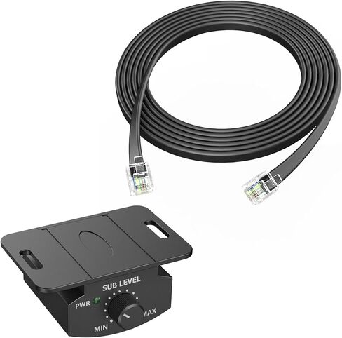 مقبض التحكم في الجهير، استبدال مكبر الصوت عن بعد، وحدة التحكم في صوت السيارة، قابلة للتعديل مع كابل تمديد 6 سنون لمضخم الصوت - كابل 3.8 متر/12.6 قدم in Kuwait