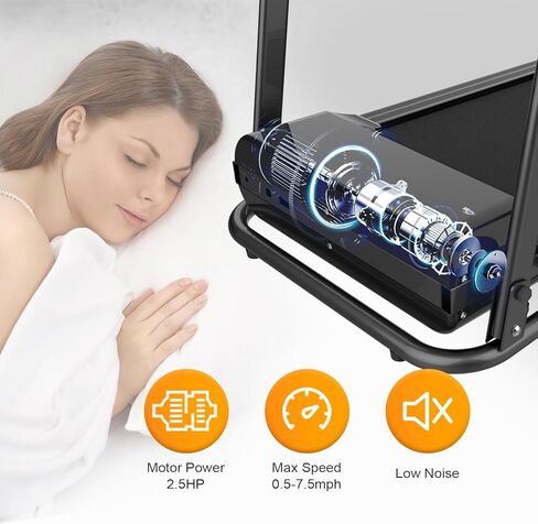 جهاز مشي كهربائي بمحرك بقوة 2.5 حصان للمنزل - جهاز جري قابل للطي مع انحدار يدوي ثلاثي المستويات، و12 برنامجًا محددًا مسبقًا، وحامل هاتف، مثالي للياقة البدنية في الأماكن المغلقة وتمارين القلب in Kuwait