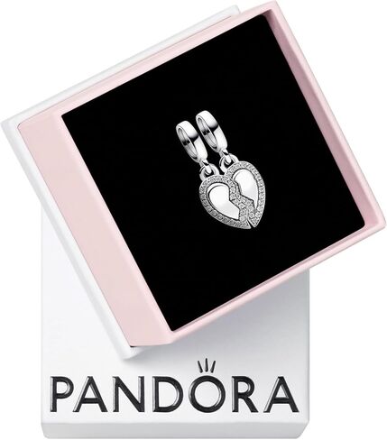 PANDORA Friends Splittable Heart Dangle Charm - Compatible with PANDORA ME & Moments Jewelry - Stunning Jewelry for Women - Sterling Silver with Cubic Zirconia - With Gift Box in Saudi Arabia