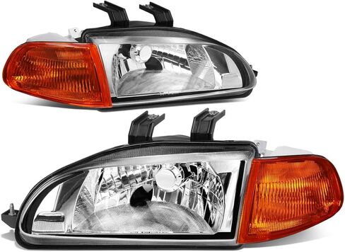 DNA Motoring HL-OH-HC922D-BK-CL1 Black Housing Factory Style Headlights Replacement For 92-95 Civic 2Dr 3Dr in Kuwait