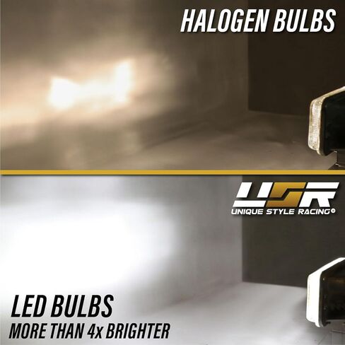 USR H4351/H4352 المصابيح الأمامية ذات الشعاع المختوم - مع ترقية LED كاملة - مصابيح أمامية منخفضة + عالية الشعاع 2 × 5 بوصة متوافقة مع شيفروليه كامارو 1993-1997 (نمط الكريستال الأوروبي 4 قطع مع مصابيح 4xLED) in Kuwait