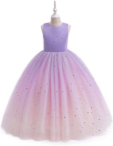 Flower Girls Tulle Dress Formal Ball Gown Dresses for Girls Wedding Bridesmaid Princess Pageant Fairy Dress in Saudi Arabia