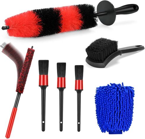 فرشاة حافة العجلة، فرشاة ناعمة طويلة لعجلة السيارة، فرشاة تفصيل إطار السيارة، فرشاة غسيل السيارة لحواف العجلات، أطراف عادم محرك السيارة، بدون خدوش in Kuwait