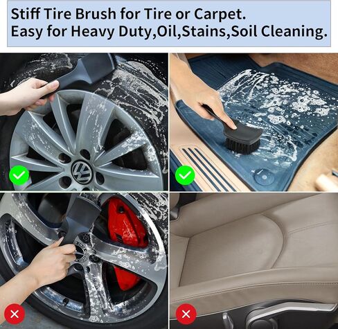 فرشاة حافة العجلة، فرشاة ناعمة طويلة لعجلة السيارة، فرشاة تفصيل إطار السيارة، فرشاة غسيل السيارة لحواف العجلات، أطراف عادم محرك السيارة، بدون خدوش in Kuwait