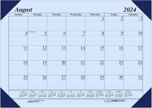House of Doolittle 2024-2025 Academic Desk Pad Calendar, EcoTones, Blue, 18.5 x 13 Inches, August - July (HOD012540-25) in Kuwait